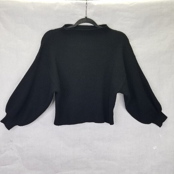 LINE & DOT Revolve Sweater Women's S Black Balloon Sleeve Pullover Rib Knit - Picture 2 of 15